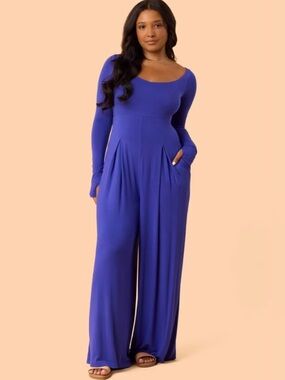 Blogilates New Cascade Jumpsuit Size 3X NWT in Royal Blue. Super soft. Pockets!